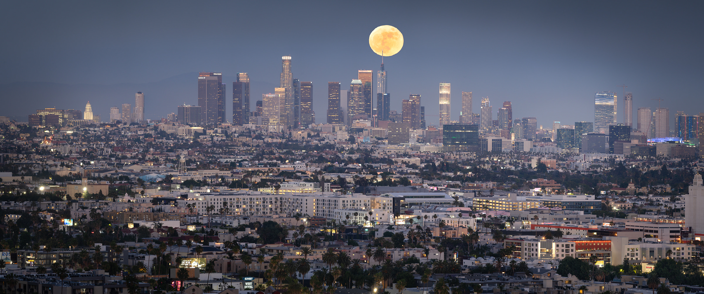 259 megapixels! A very high resolution, large-format VAST photo print of the Los Angeles skyline; cityscape photograph created by Jeff Lewis in Los Angeles, California