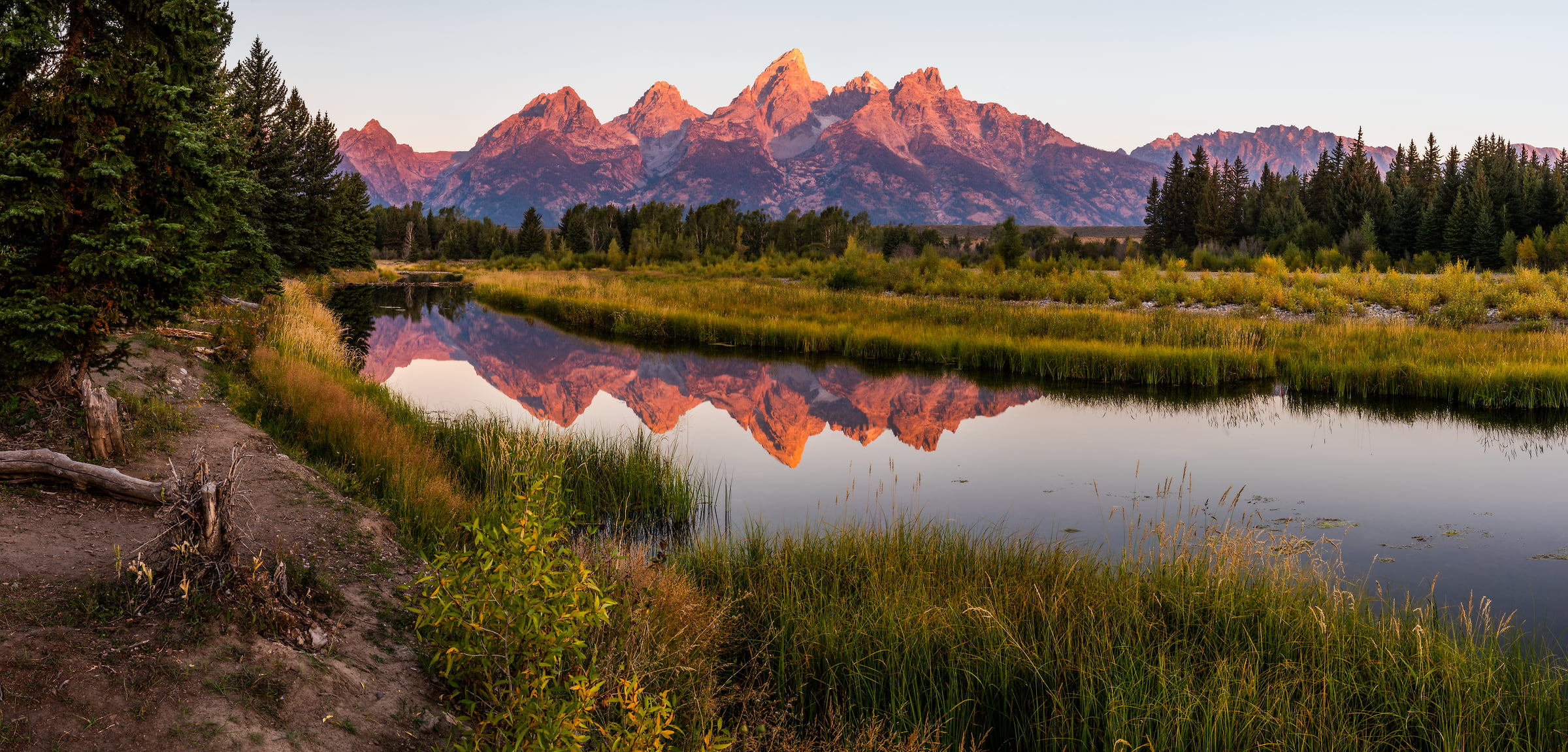 121 megapixels! A very high resolution, large-format VAST photo print of a landscape with mountains and a river; photograph created by Phillip Noll in Grand Teton National Park, Wyoming.