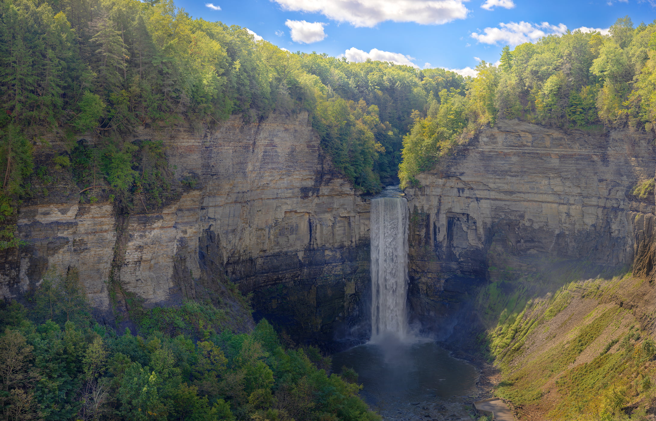 1,886 megapixels! A very high resolution, large-format VAST photo print of Taughannock Falls; nature landscape photograph created by John Freeman in Trumansburg, New York.