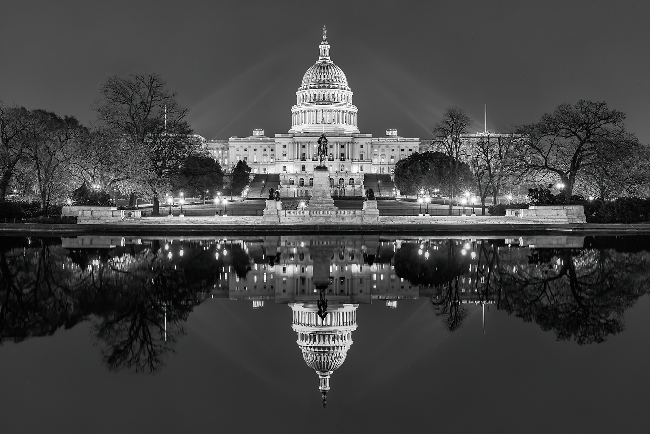 Black & white photo of the U.S. Capitol Building - VAST