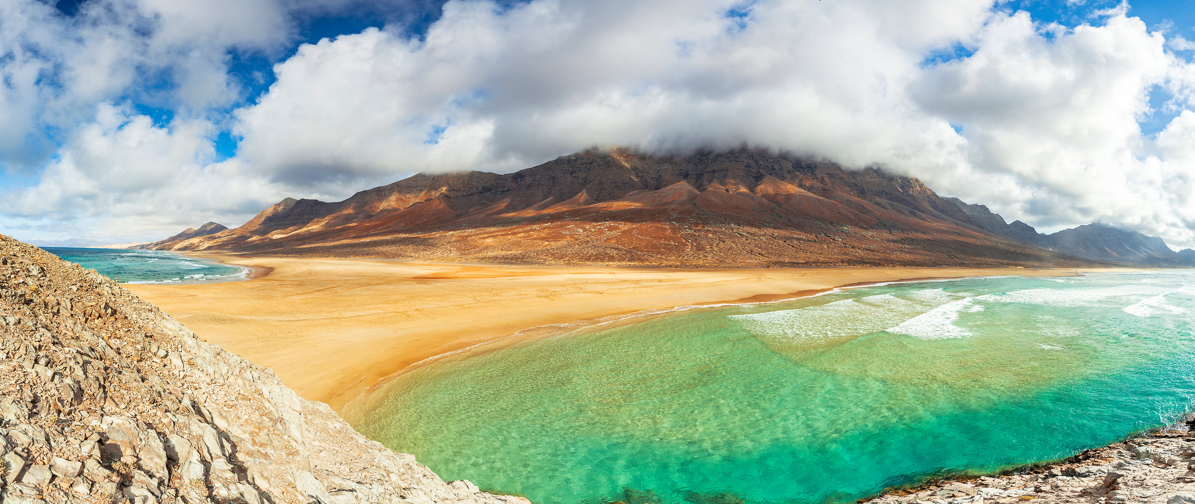 165 megapixels! A very high resolution, large-format VAST photo print of a beach with green water on the Canary Islands; landscape photograph created by Roberto Moiola in Cofete Beach, Fuerteventura, Canary Islands