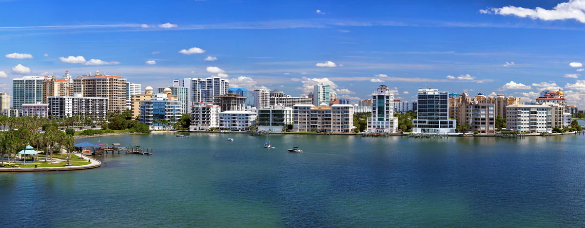 275 megapixels! A very high resolution, large-format VAST photo print of Sarasota, Florida; photograph created by Phil Crawshay in Sarasota, Florida.