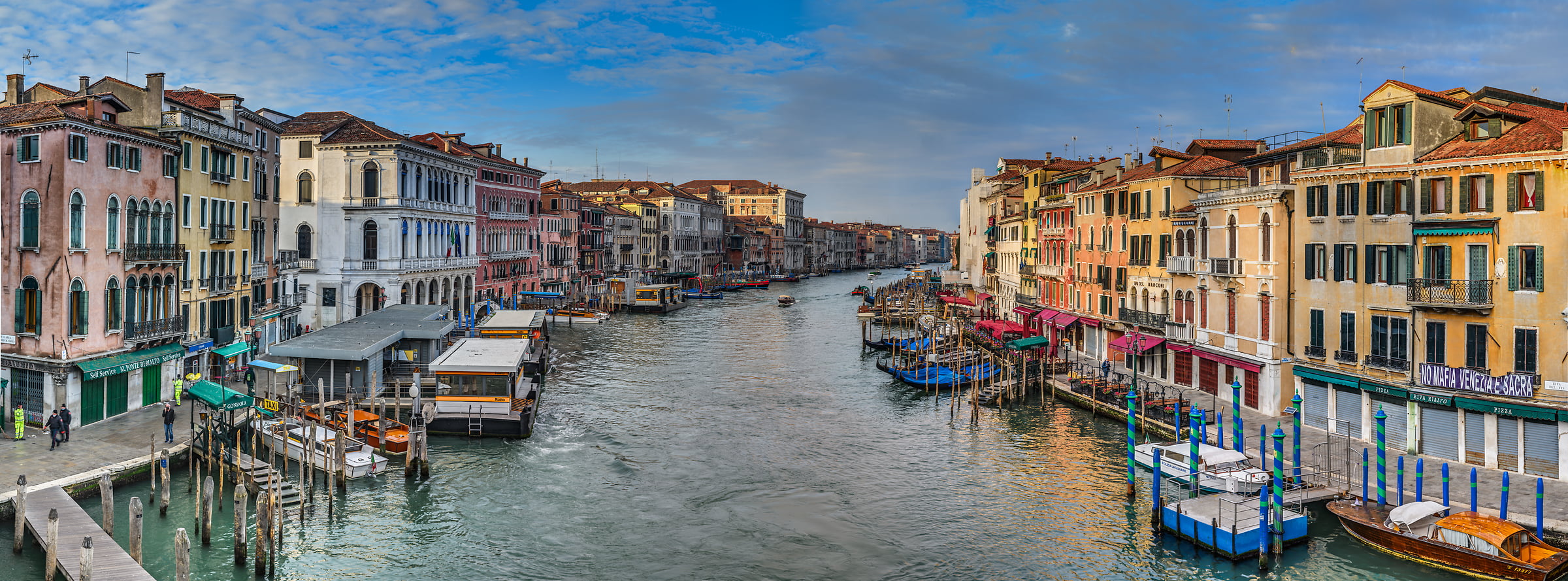 1,629 megapixels! A very high resolution, large-format VAST photo print of a canal in Venice, Italy; photograph created by Alfred Feil at Rialto Bridge in Venice, Italy.