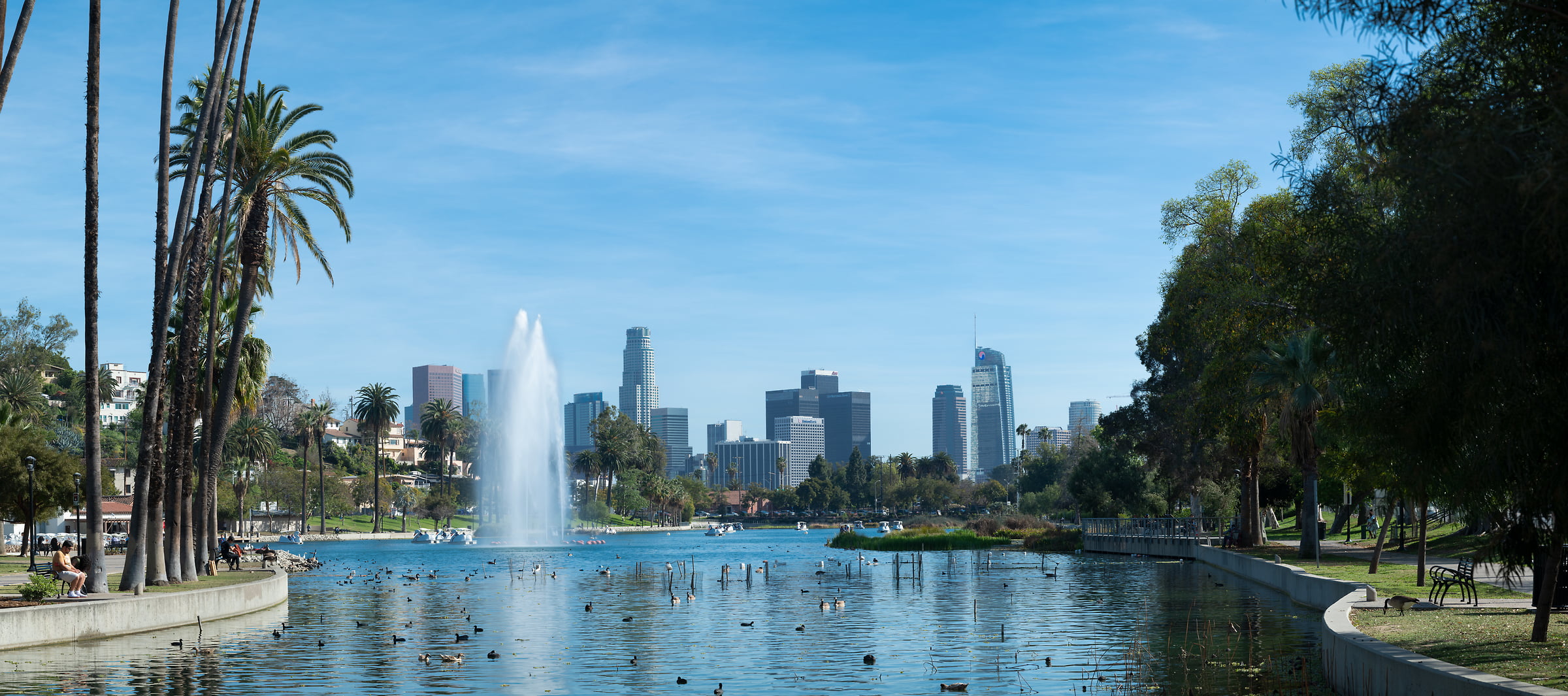 303 megapixels! A very high resolution, large-format VAST photo print of Echo Park in los Angeles; photograph created by Greg Probst in Los Angeles, California