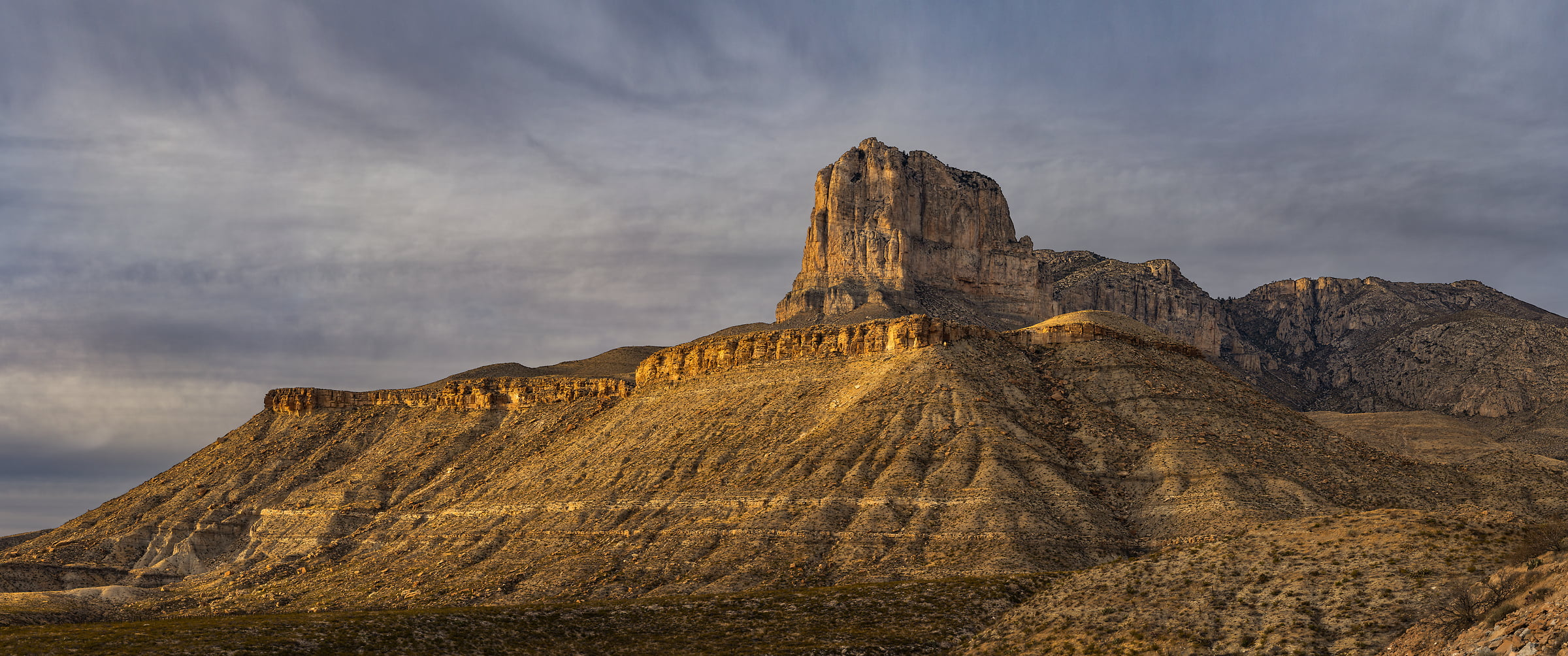 582 megapixels! A very high resolution, large-format VAST photo print of El Capitan in Guadalupe Mountains National Park; landscape photograph created by Chris Blake.