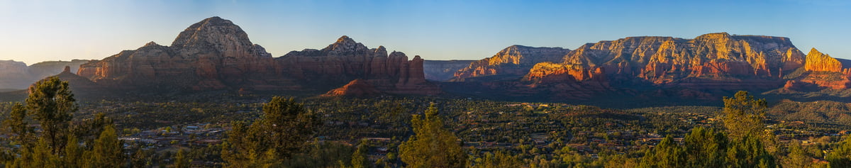 2,003 megapixels! A very high resolution, large-format VAST photo print of the Sedona, Arizona landscape at sunset; photograph created by John Freeman.