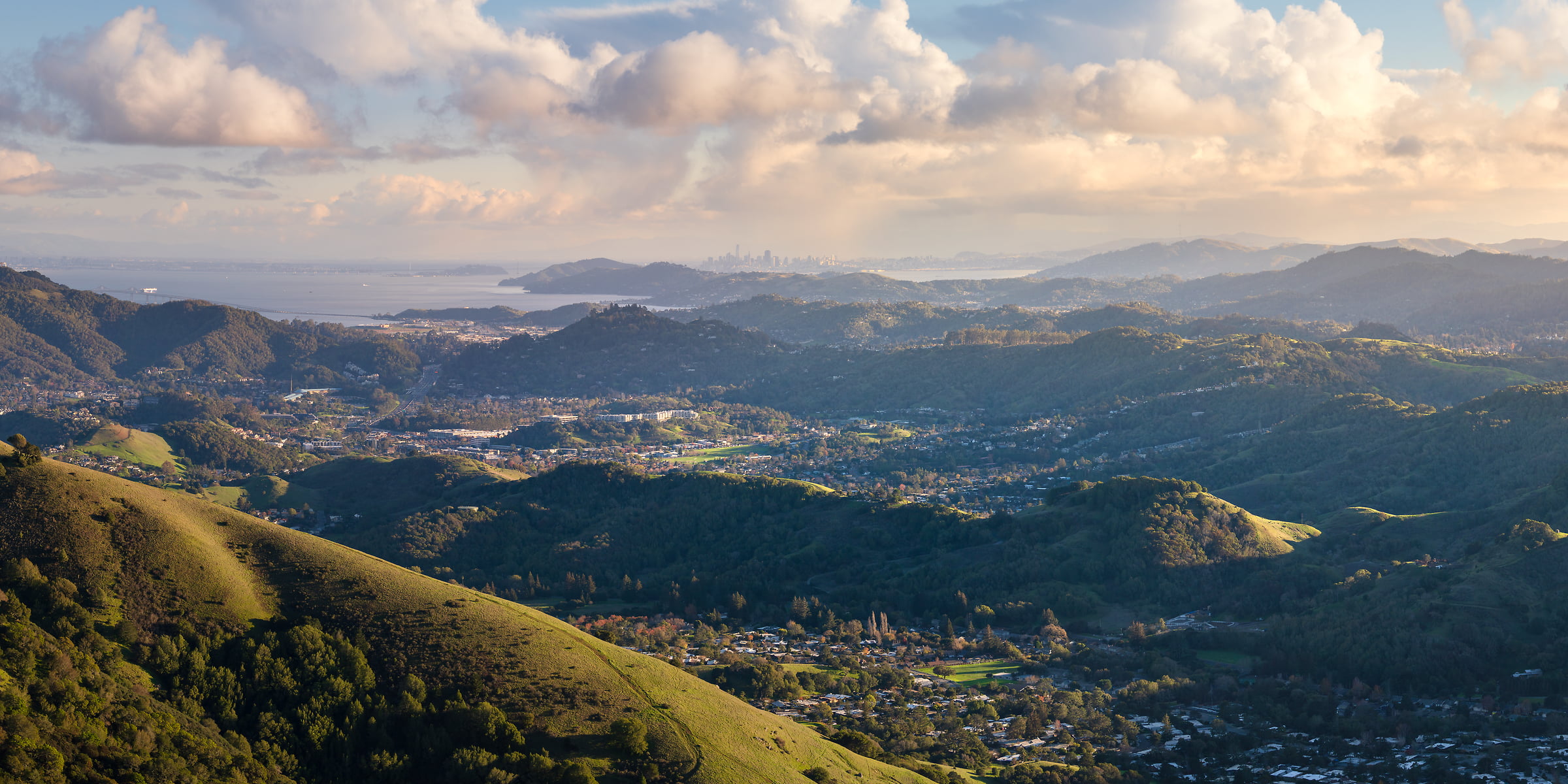 142 megapixels! A very high resolution, large-format VAST photo print of a Marin County landscape; art photograph created by Jeff Lewis in Marin County, California