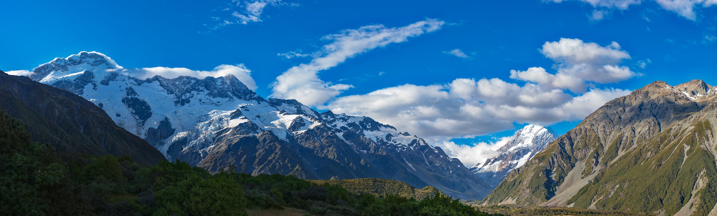1,483 megapixels! A very high resolution, large-format VAST photo print of Aoraki, Mount Cook; landscape photograph created by John Freeman in Mount Cook National Park, New Zealand