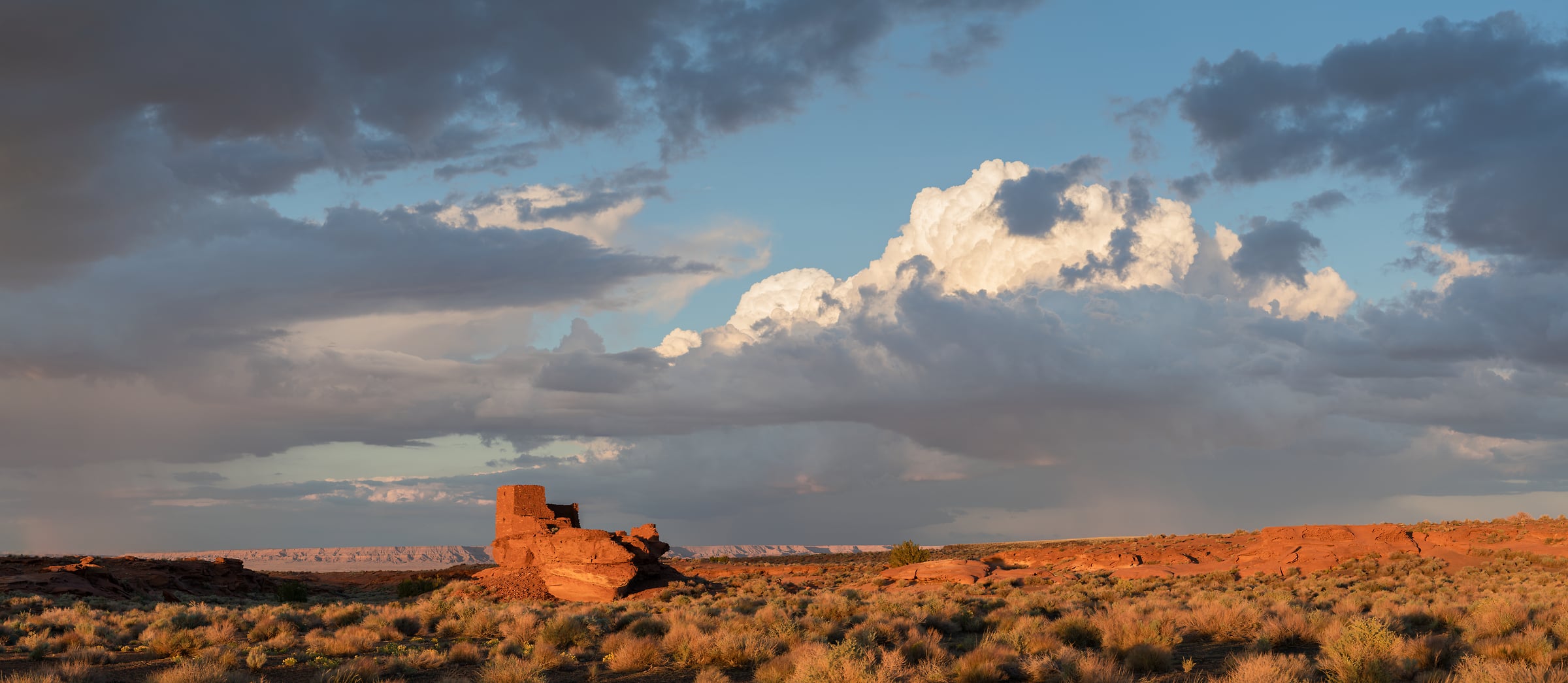 318 megapixels! A very high resolution, large-format VAST photo print of a reservation landscape; photograph created by Greg Probst in Wupatki National Monument, Arizona.