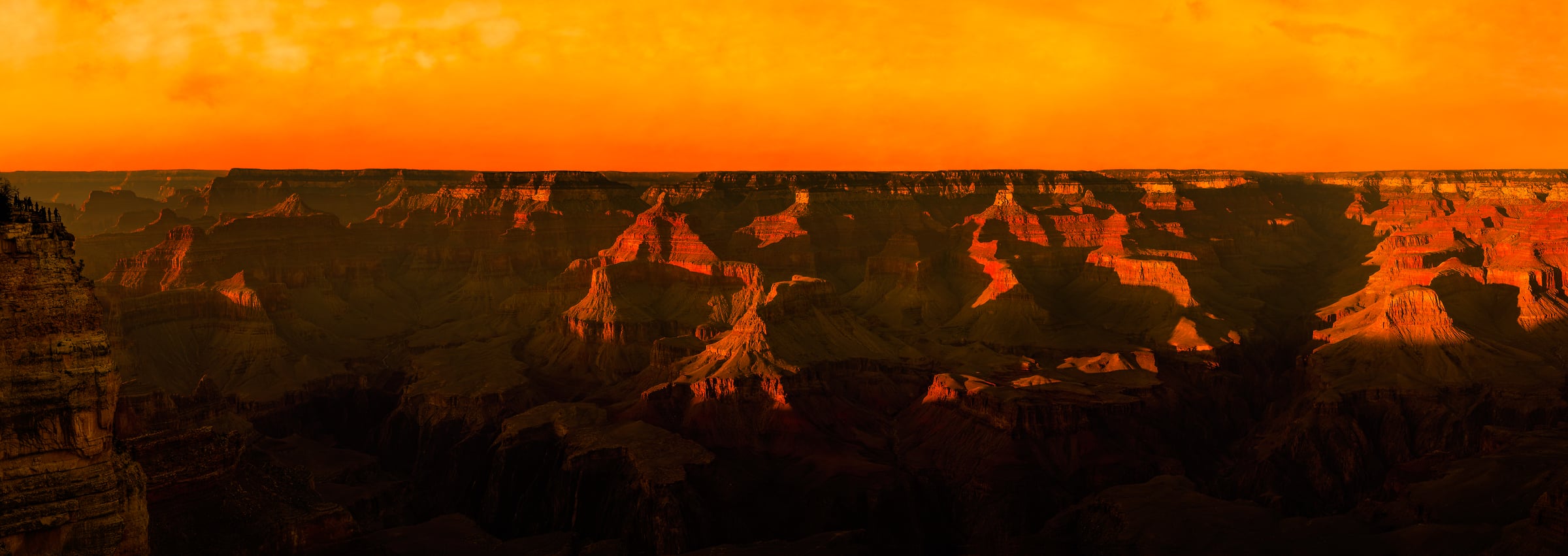 276 megapixels! A very high resolution, large-format VAST photo print of a dramatic sunset at the Grand Canyon; photograph created by David David at Yavapai Point in Grand Canyon National Park, Arizona.