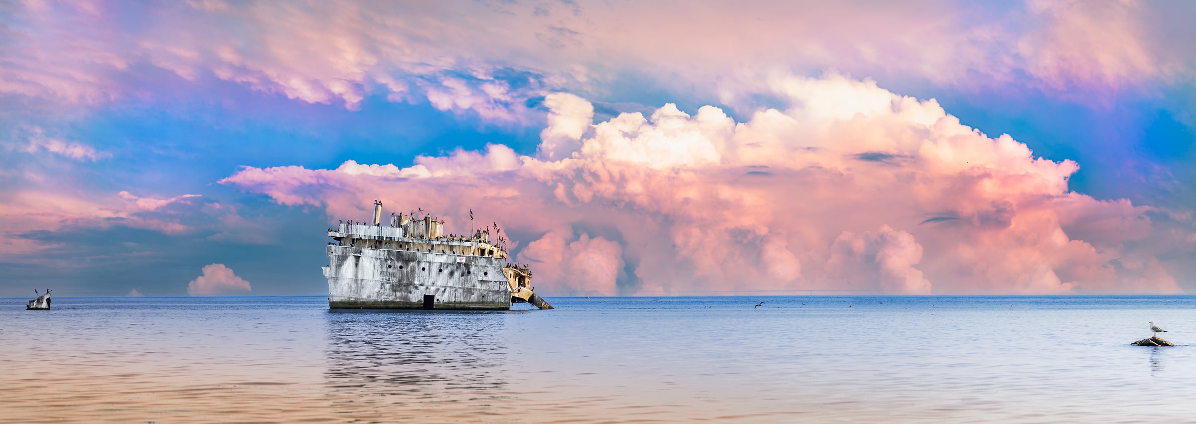 276 megapixels! A very high resolution, large-format VAST photo print of a shipwreck in Lake Michigan; wall mural photograph created by David David at the Wreck Of The Francisco Morazan, South Manitou Island, Lake Michigan, Michigan.