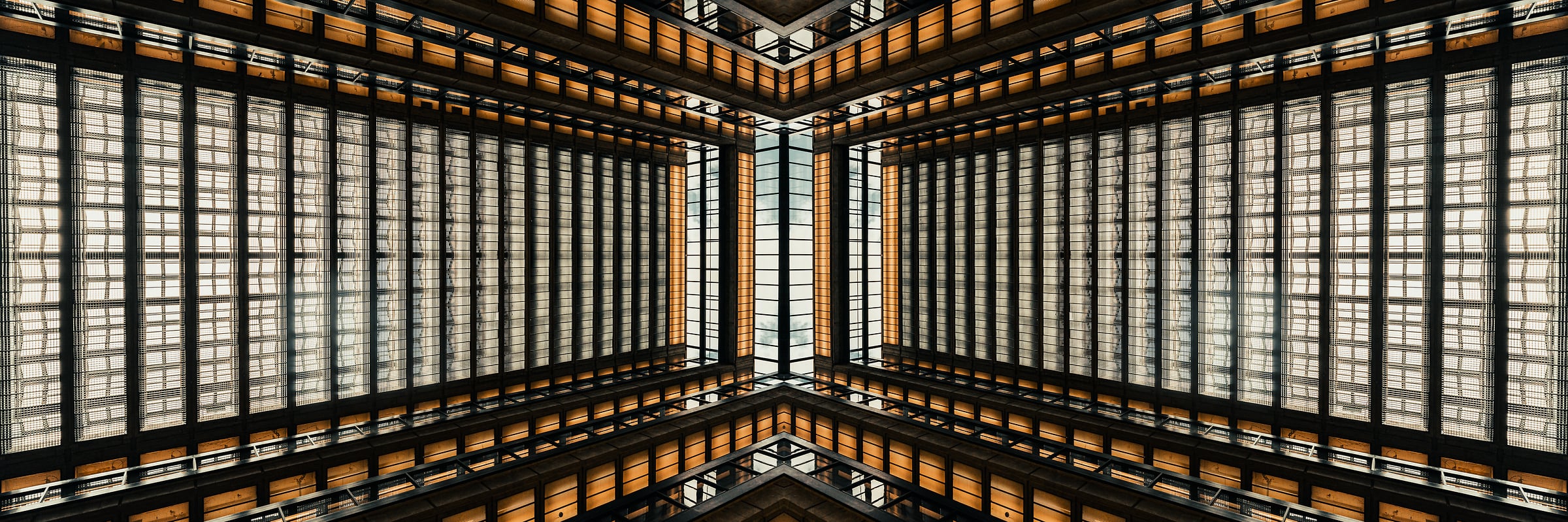 120 megapixels! A very high resolution, large-format, abstract architecture photo; photograph created by Beyti Barbaros at Bell Labs Holmdel Complex, Holmdel, NJ.