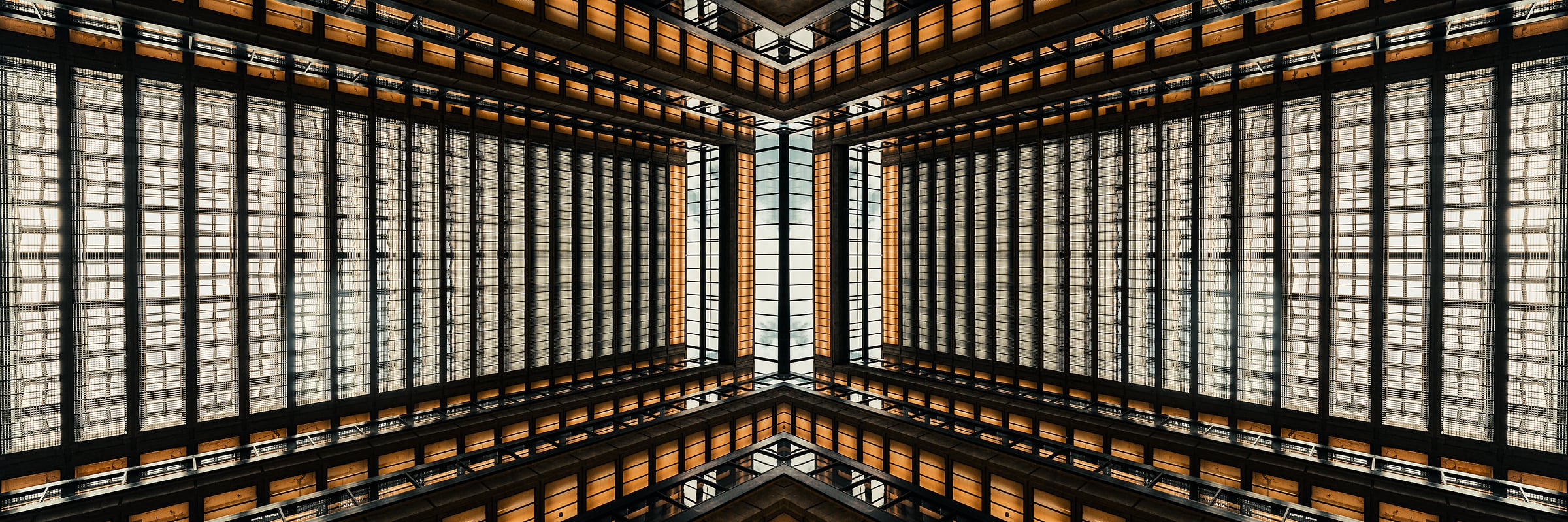 120 megapixels! A very high resolution, large-format, abstract architecture photo; photograph created by Beyti Barbaros at Bell Labs Holmdel Complex, Holmdel, NJ.