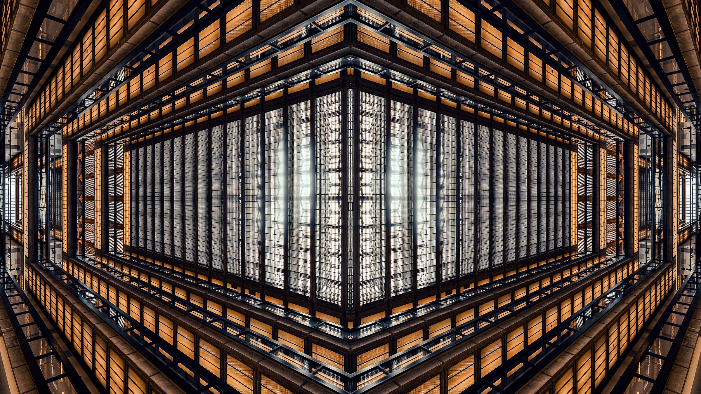 90 megapixels! A very high resolution, large-format, fine art architecture photo; photograph created by Beyti Barbaros at Bell Labs Holmdel Complex, Holmdel, NJ.