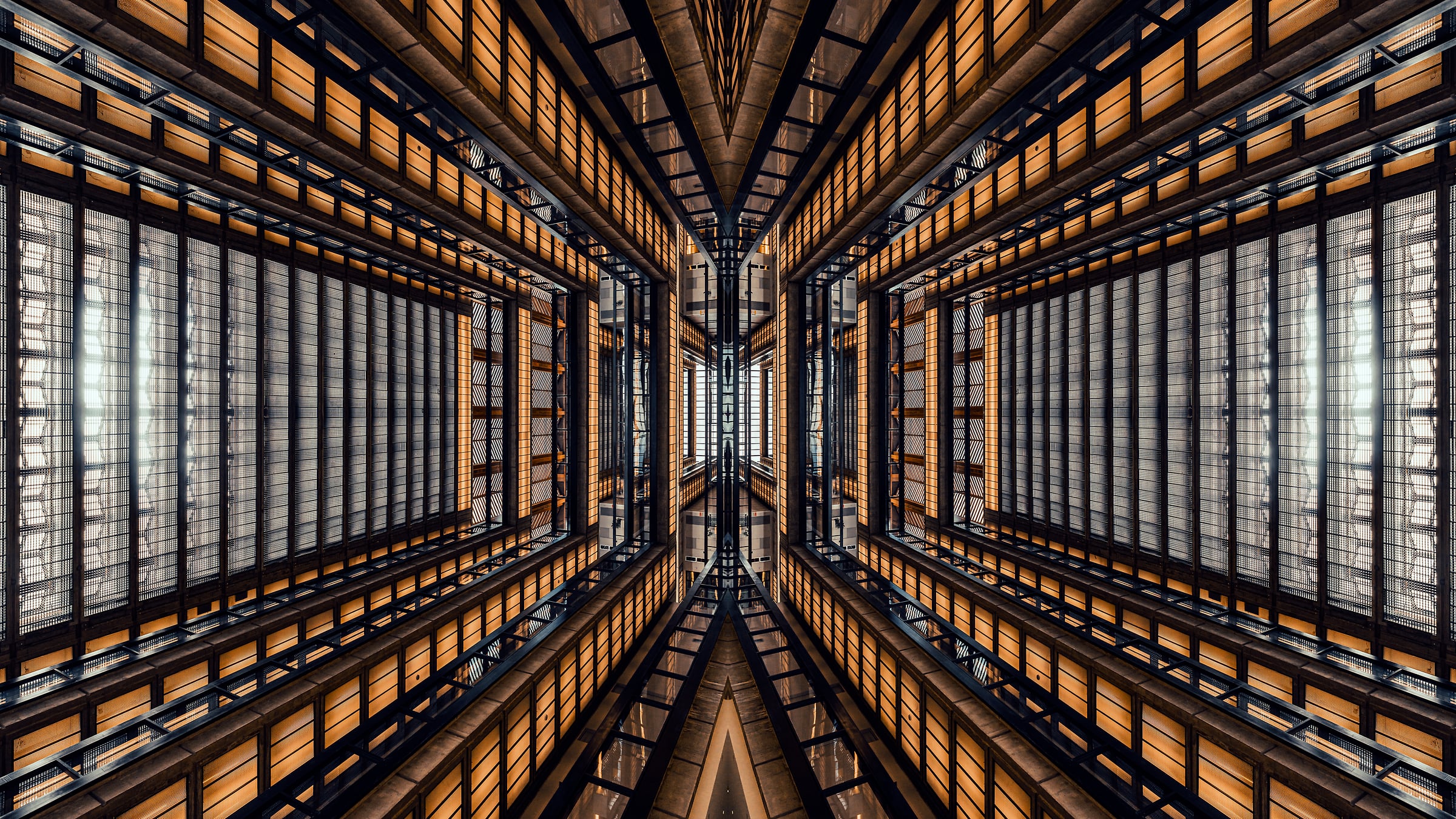 90 megapixels! A very high resolution, large-format VAST photo print of architecture; abstract photograph created by Beyti Barbaros in Bell Labs Holmdel Complex, Holmdel, NJ.