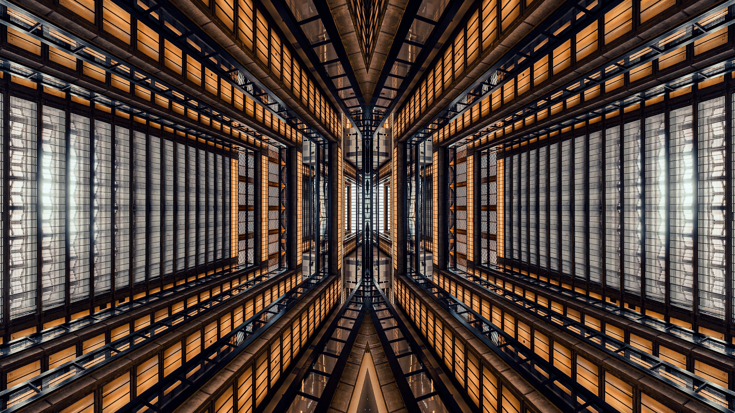 90 megapixels! A very high resolution, large-format VAST photo print of architecture; abstract photograph created by Beyti Barbaros in Bell Labs Holmdel Complex, Holmdel, NJ.