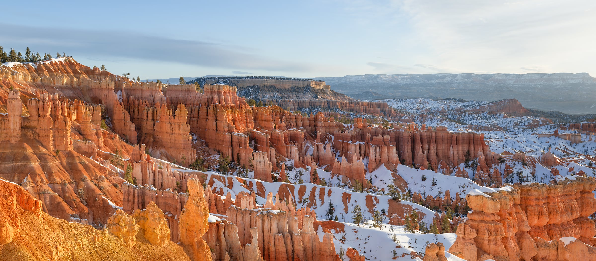 464 megapixels! A very high resolution, large-format VAST photo print of hoodoos at sunrise; landscape photograph created by Greg Probst in Bryce Canyon National Park.