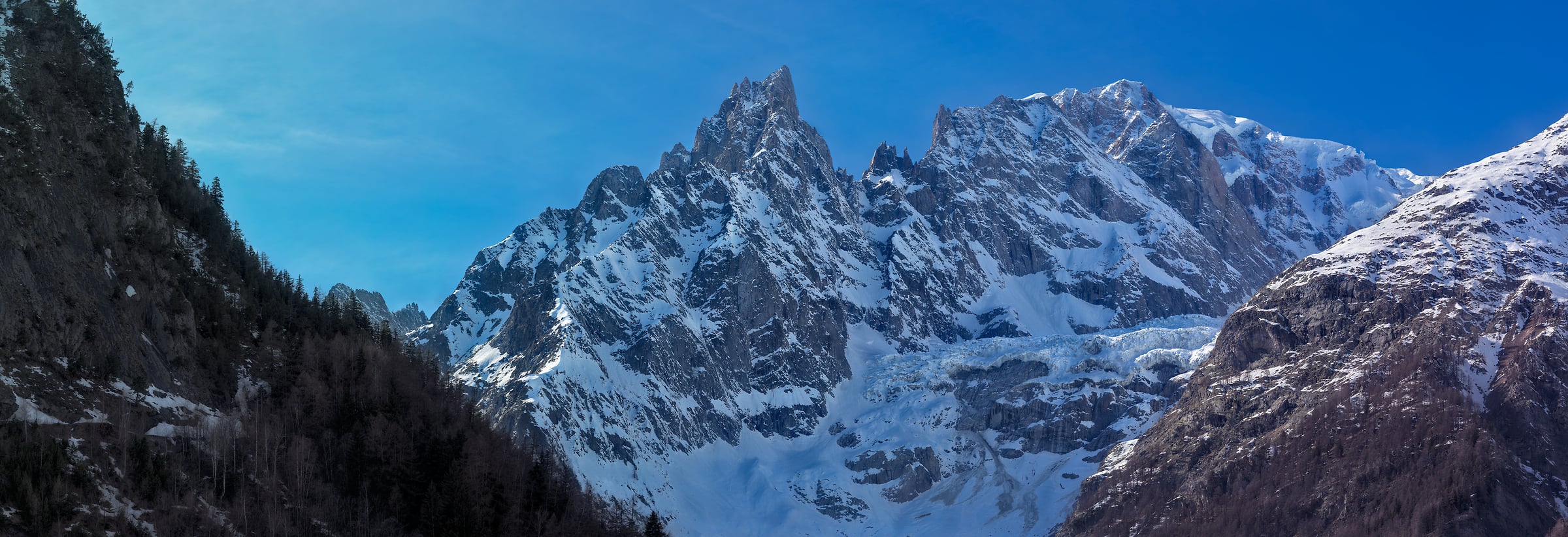 1,474 megapixels! A very high resolution, large-format VAST photo print of Mont Blanc with Aiguille Noire de Peuterey and Brenva Glacier; landscape photograph created by Duilio Fiorille in Courmayeur, Aosta Valley, Italy.