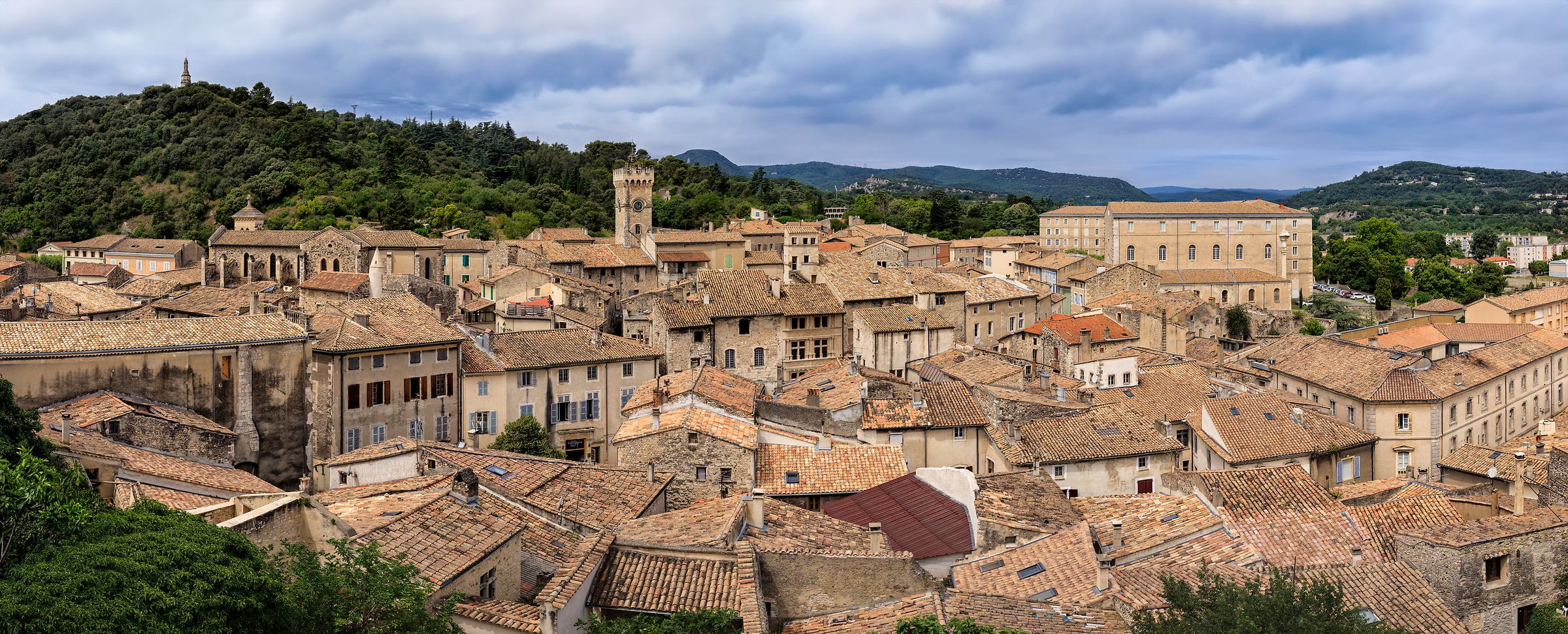 6,266 megapixels! A very high resolution, large-format VAST photo print of a village in France; gigapixel photograph created by Scott Dimond in Tour de Châteauvieux, Viviers, France.