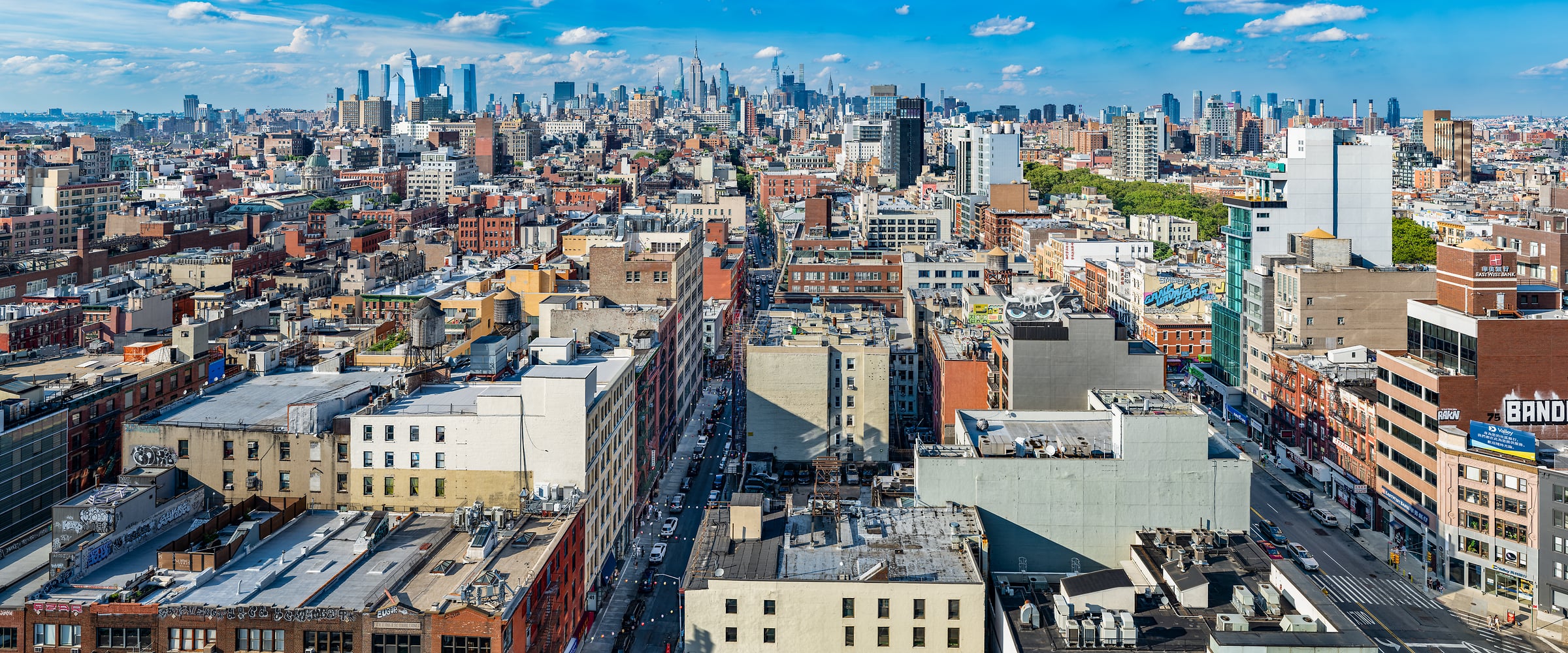 3,691 megapixels! A very high resolution, large-format panorama photo print of New York City during the daytime; cityscape photograph created by Tim Lo Monaco from Lower Manhattan, New York City, New York.