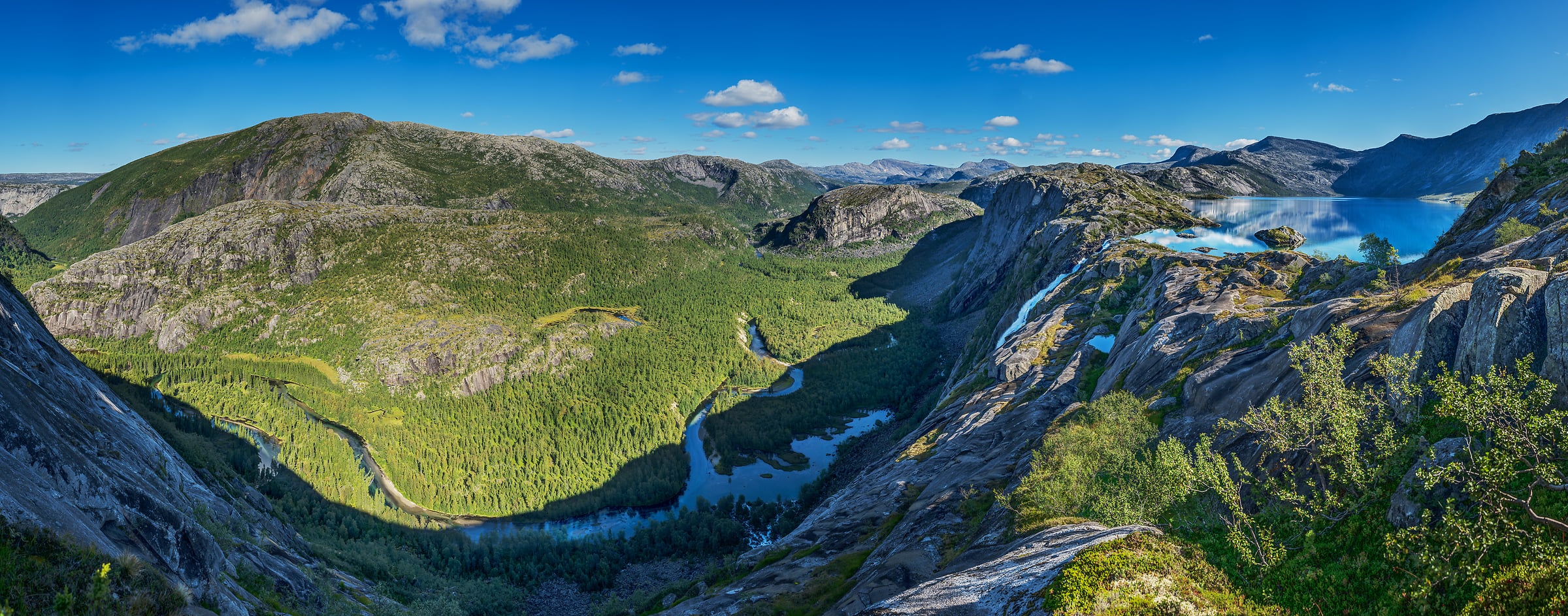2,172 megapixels! A very high resolution, large-format VAST photo print of a landscape in Norway with lakes, rivers, and mountains; landscape photograph created by Alfred Feil in Lake Litlverivassforsen, Rago National Park, Norway.