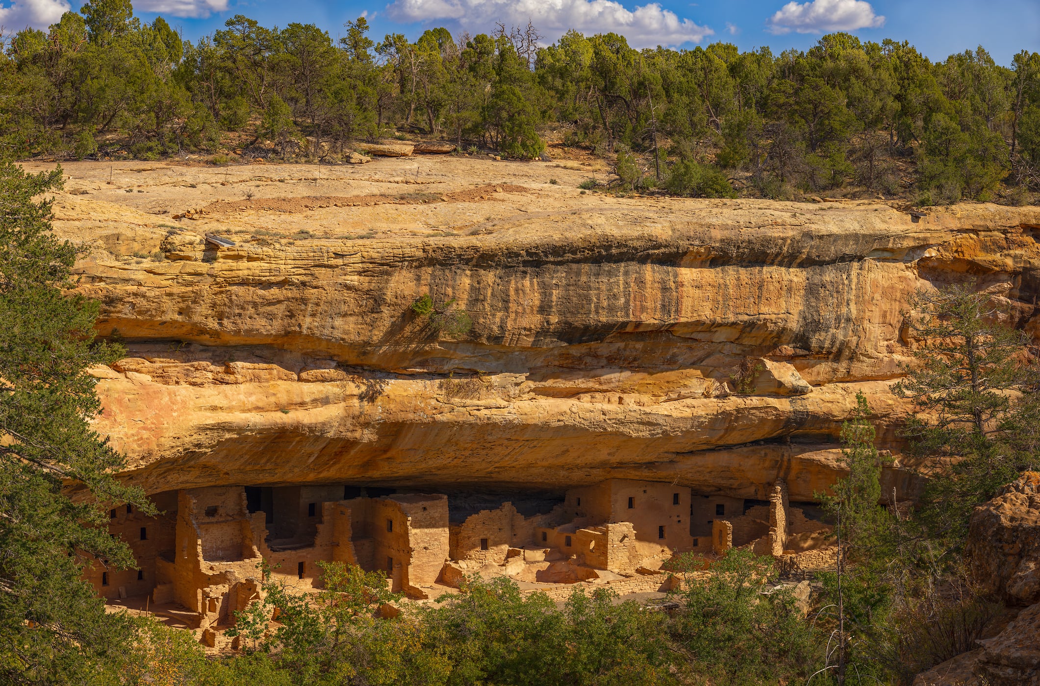 4,474 megapixels! A very high resolution, large-format VAST photo print of Spruce Tree House; photograph created by John Freeman in Chapin Mesa Archeological Museum, Mesa Verde National Park, Colorado.