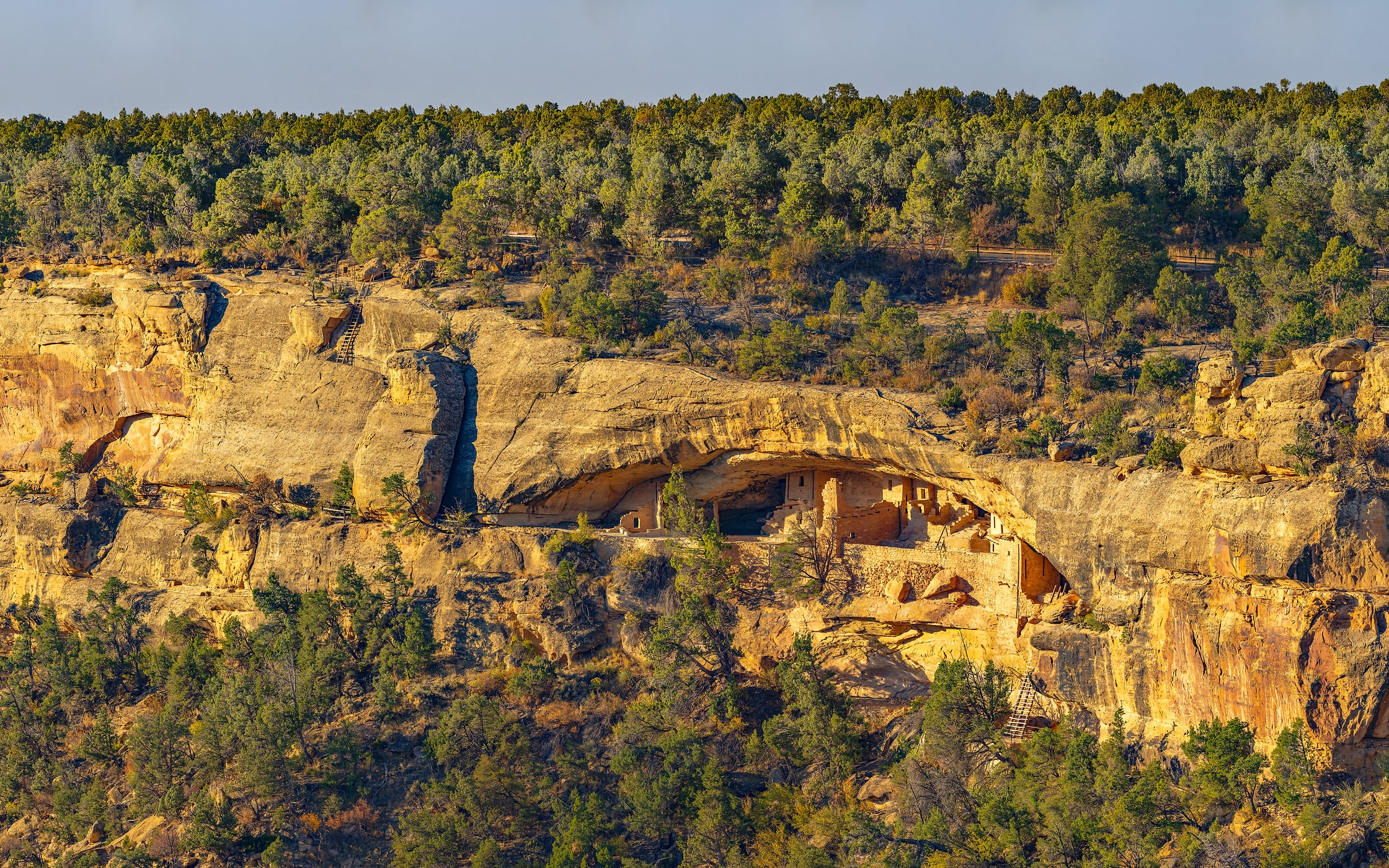 519 megapixels! A very high resolution, large-format VAST photo print of Balcony House at Mesa Verde; photograph created by John Freeman from Soda Canyon Overlook in Mesa Verde National Park, Colorado.
