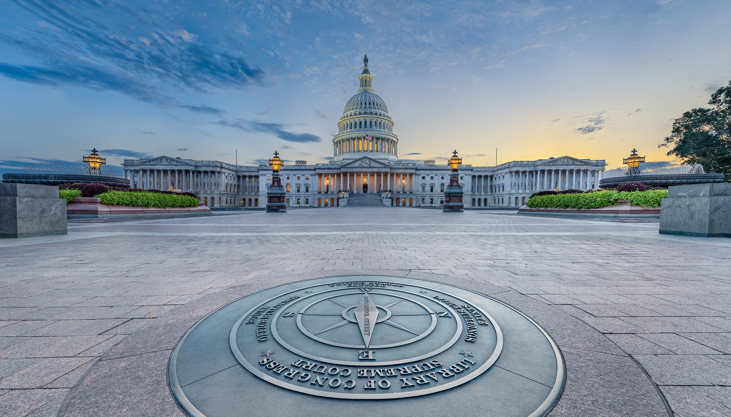 653 megapixels! A very high resolution, large-format VAST photo print of the US Capitol Building at sunset; fine art photograph created by Tim Lo Monaco in Washington, D.C.