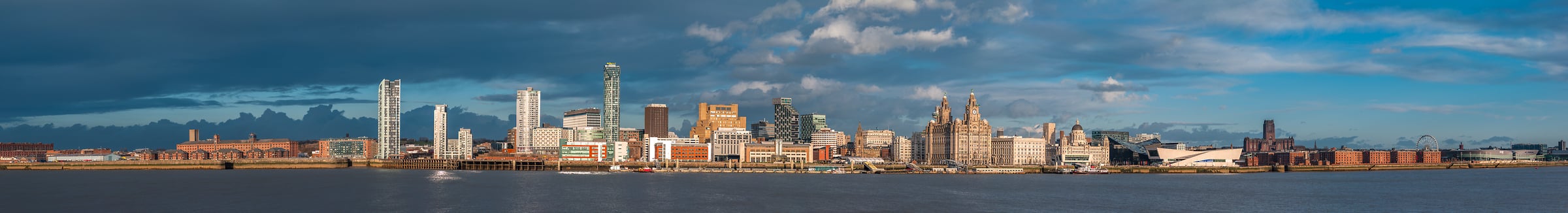 204 megapixels! A very high resolution, large-format panorama photo of Liverpool, England; skyline photograph created by Assaf Frank in the United Kingdom.