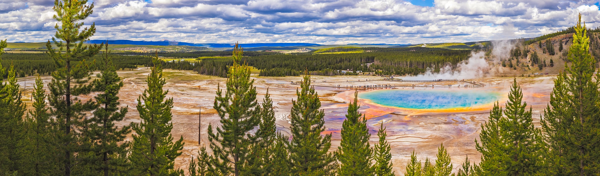 1,283 megapixels! A very high resolution, large-format VAST photo print of Grand Prismatic Spring in Yellowstone National Park; landscape photograph created by John Freeman in Wyoming.