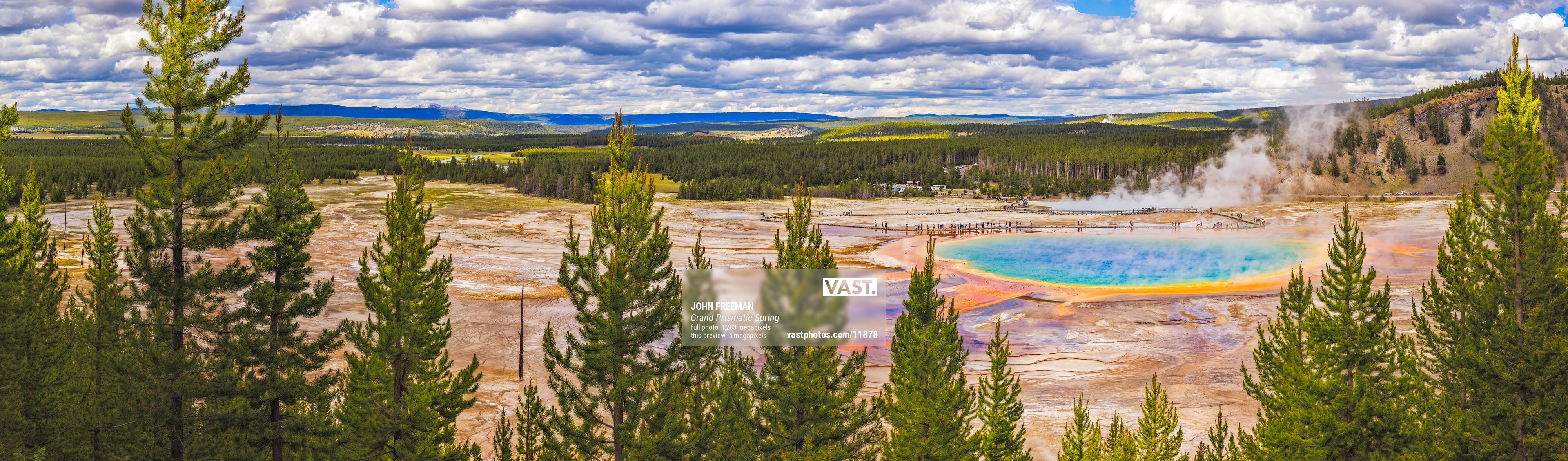 Yellowstone National Park Grand Prismatic Spring Metal Photography Print buy - Gift Idea, Wyoming, Landscape, Memory, Hiking, NPS, Travel