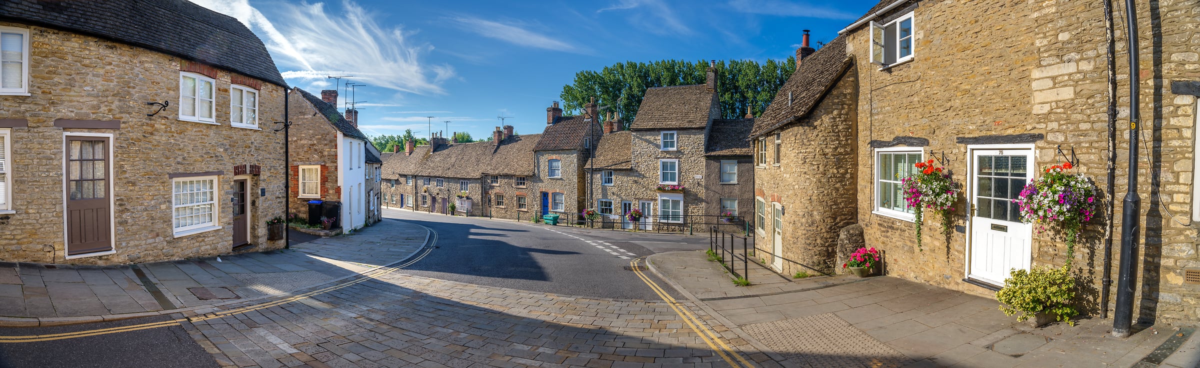 213 megapixels! A very high resolution, large-format VAST photo print of a charming residential street in the UK; pathway photograph created by Assaf Frank in Cotswold, Malmesbury, United Kingdom.