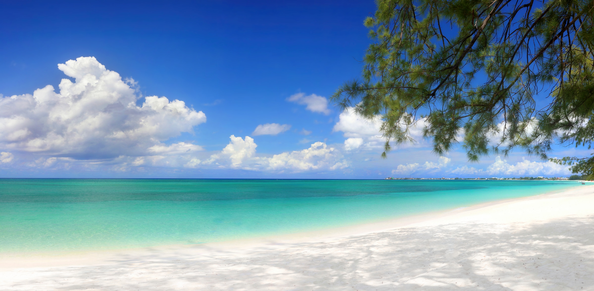 209 megapixels! A very high resolution, large-format VAST photo print of Seven Mile Beach in the Cayman Islands; tropical beach photograph created by Phil Crawshay.