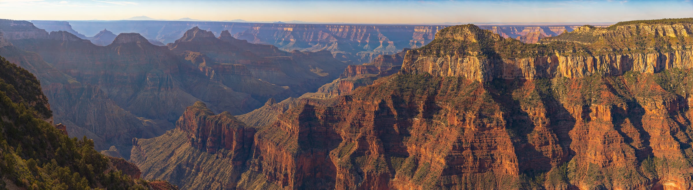 10,420 megapixels! A very high resolution, large-format gigapixel landscape photo of the Grand Canyon; photograph created by John Freeman from Grand Canyon Lodge at the North Rim of the Grand Canyon in Arizona.