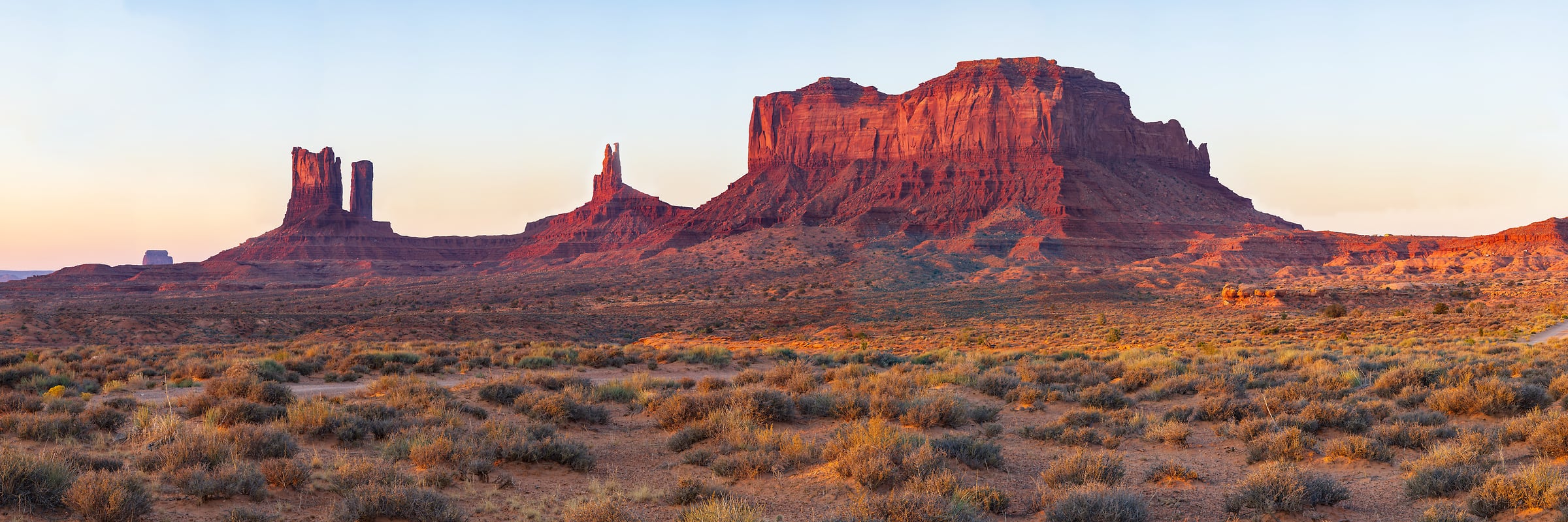 872 megapixels! A very high resolution, large-format VAST photo print of rock formations in the American west; gigapixel landscape photograph created by John Freeman in Monument Valley, Utah.