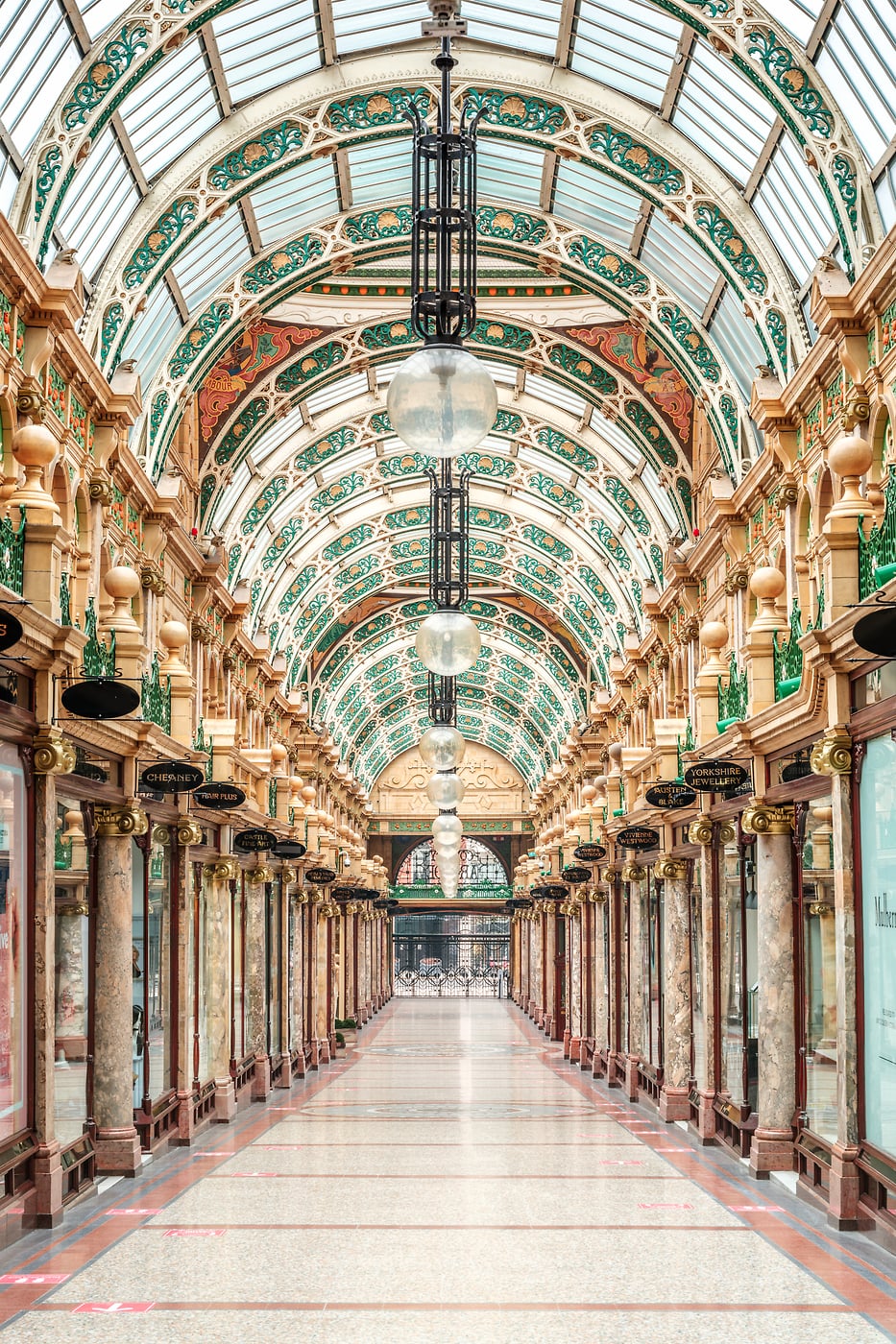 208 megapixels! A very high resolution, large-format VAST photo print of the Victoria Leeds Shopping Arcade in Leeds, UK; fine art photograph created by Assaf Frank.