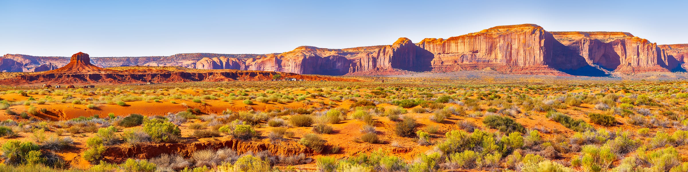 1,050 megapixels! A very high resolution, large-format VAST photo print of a landscape with cliffs and rock formations along Seventeen Mile Road in Monument Valley, Arizona; landscape photograph created by John Freeman.