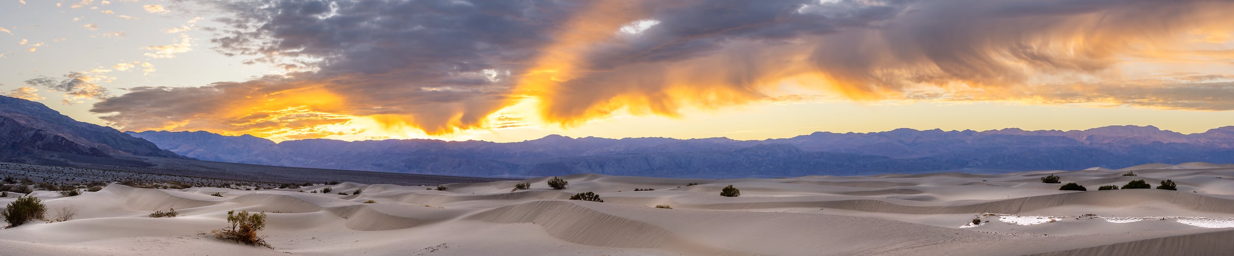 274 megapixels! A very high resolution panorama photo of the sand dunes in Death Valley National Park at sunset; landscape photograph created by Chris Blake in California.