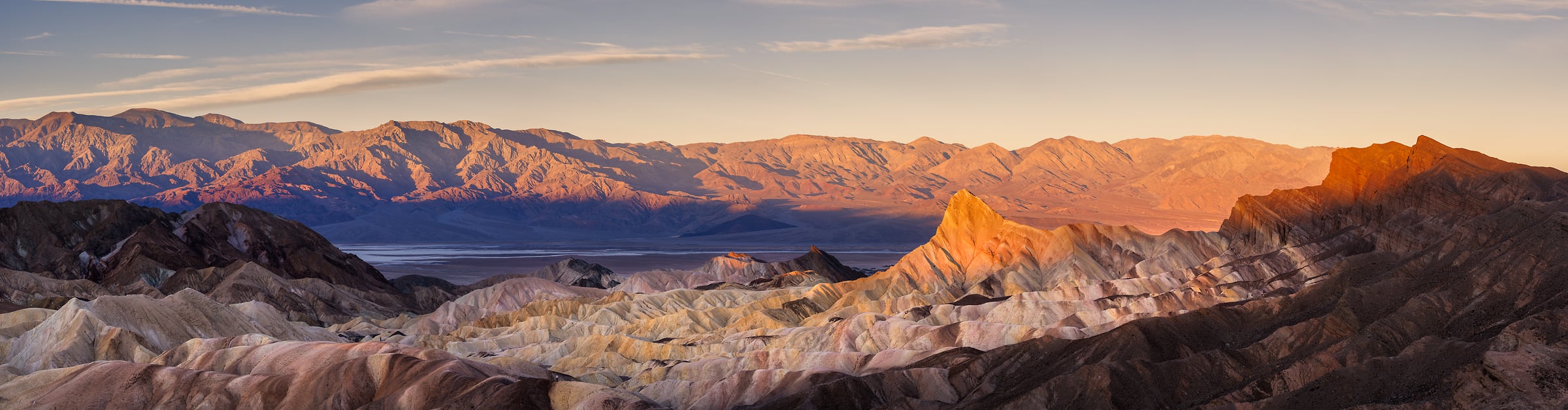 257 megapixels! A very high resolution, desert landscape mural photo of Death Valley National Park at sunrise; landscape photograph created by Chris Blake in California.