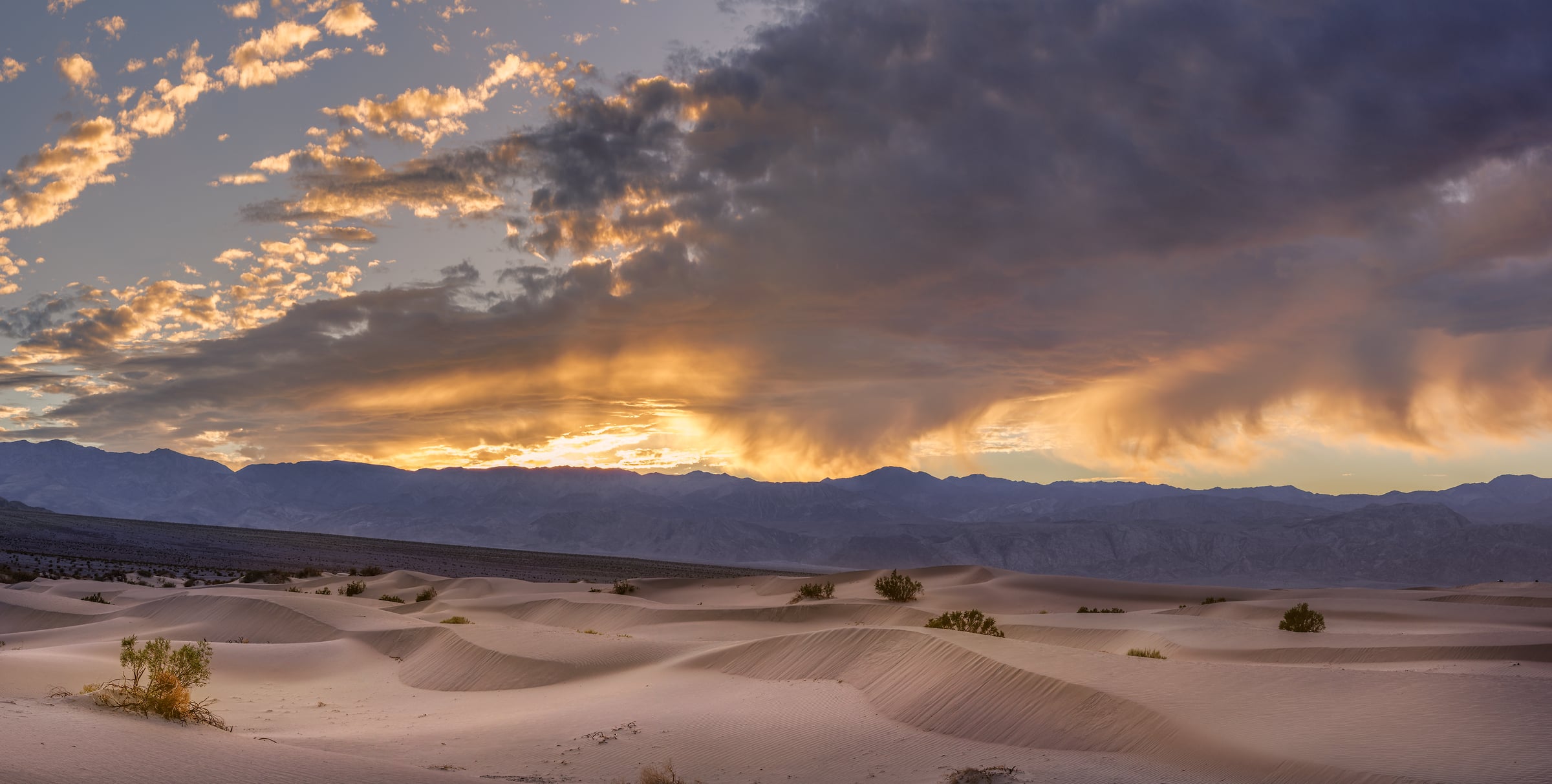 190 megapixels! A very high resolution, large-format VAST photo print of the sand dunes and mountains of Death Valley National Park at sunset; landscape photograph created by Chris Blake in California.