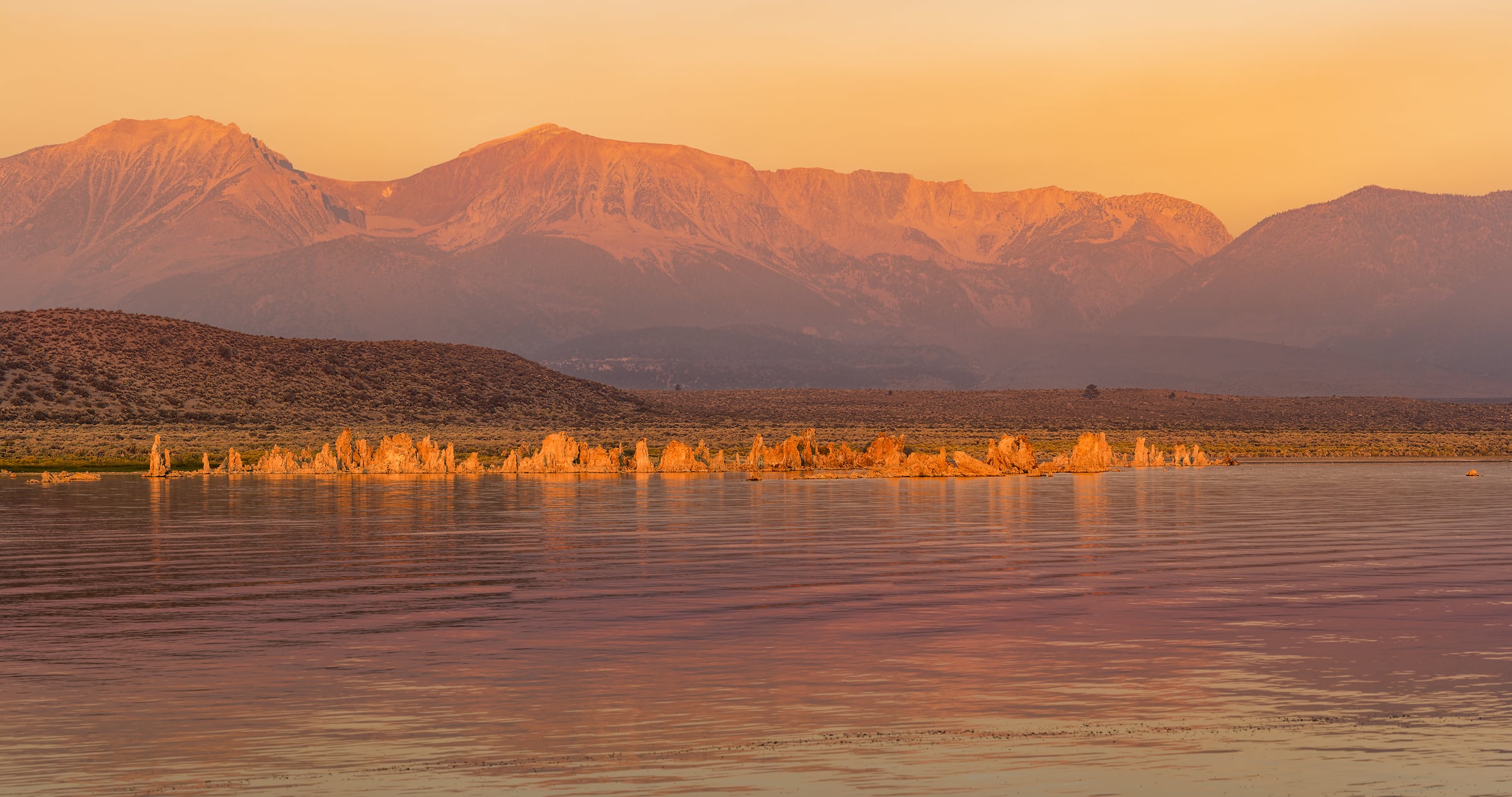 166 megapixels! A very high resolution, large-format VAST photo print of Mono Lake at sunrise; landscape photograph created by Chris Blake in California.