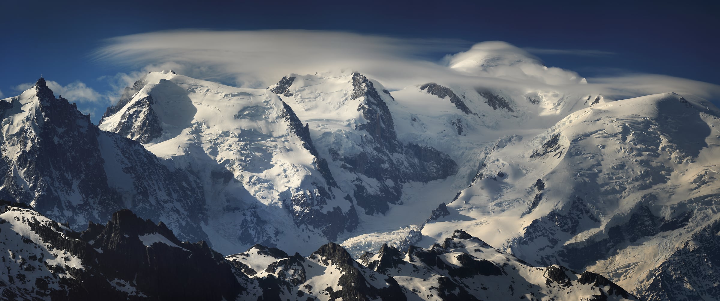 102 megapixels! A very high resolution, large-format VAST photo print of Mont Blanc available in various frame styles; fine art photograph created by Alexandre Deschaumes.