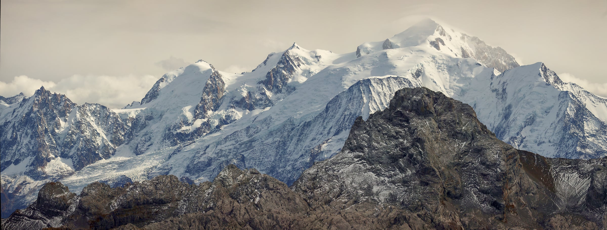 189 megapixels! A very high resolution, large-format VAST photo print of Pointe Percée and Mont Blanc; photograph created by Alexandre Deschaumes.