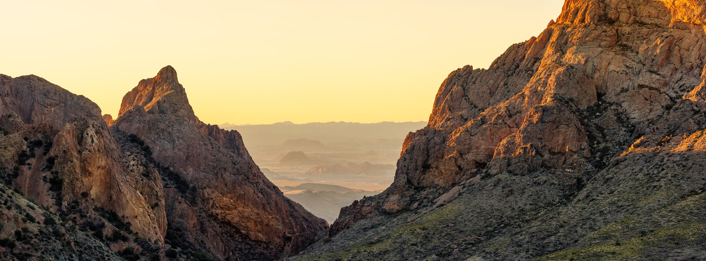 186 megapixels! A very high resolution, large-format VAST photo print of a canyon in the Chisos Mountains in Big Bend National Park; landscape photograph created by Chris Blake in Texas.