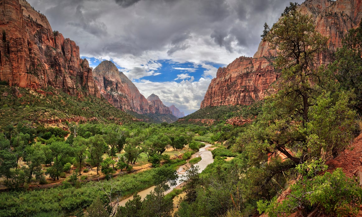 125 megapixels! A very high resolution, large-format VAST photo print of ; photograph created by Phil Crawshay in Zion Canyon, Utah.