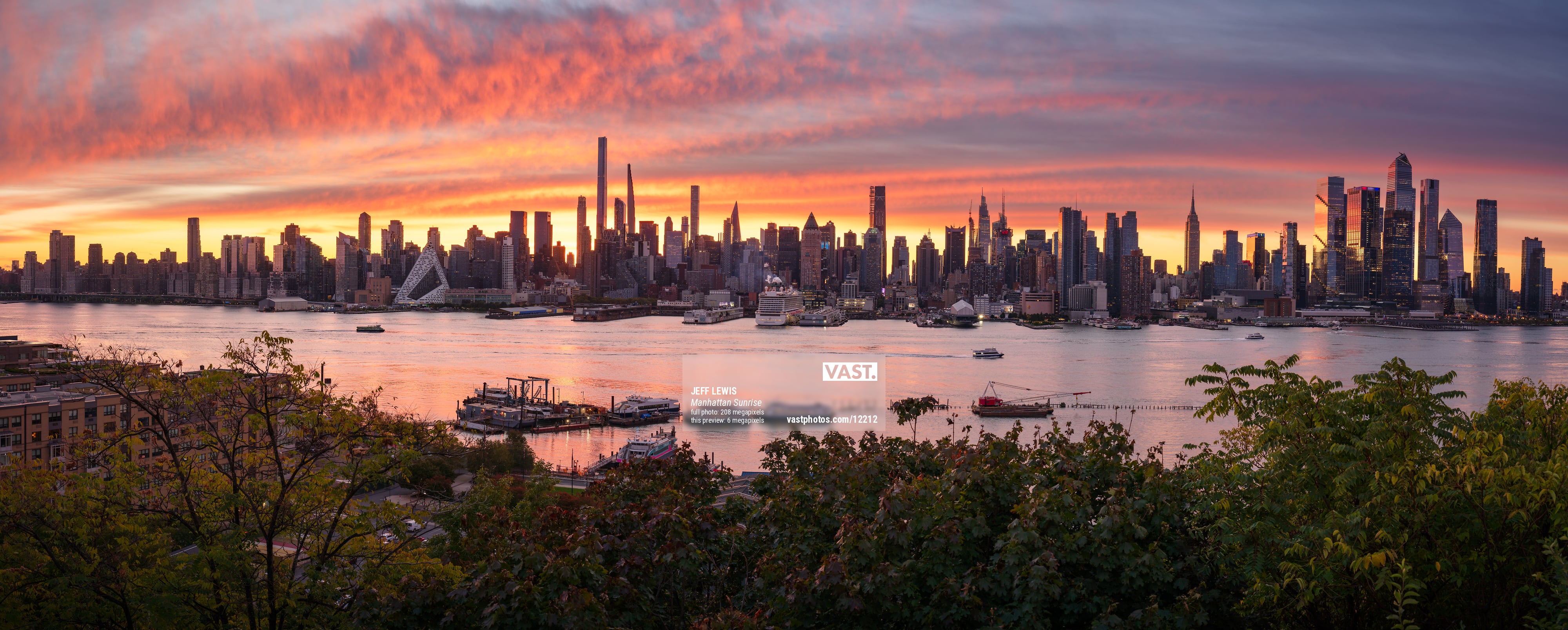 Manhattan sunrise panorama photos - VAST