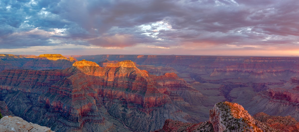 528 megapixels! A very high resolution, large-format VAST photo print of the Grand Canyon at sunset; landscape photograph created by John Freeman from Point Sublime, Grand Canyon National Park, Arizona.
