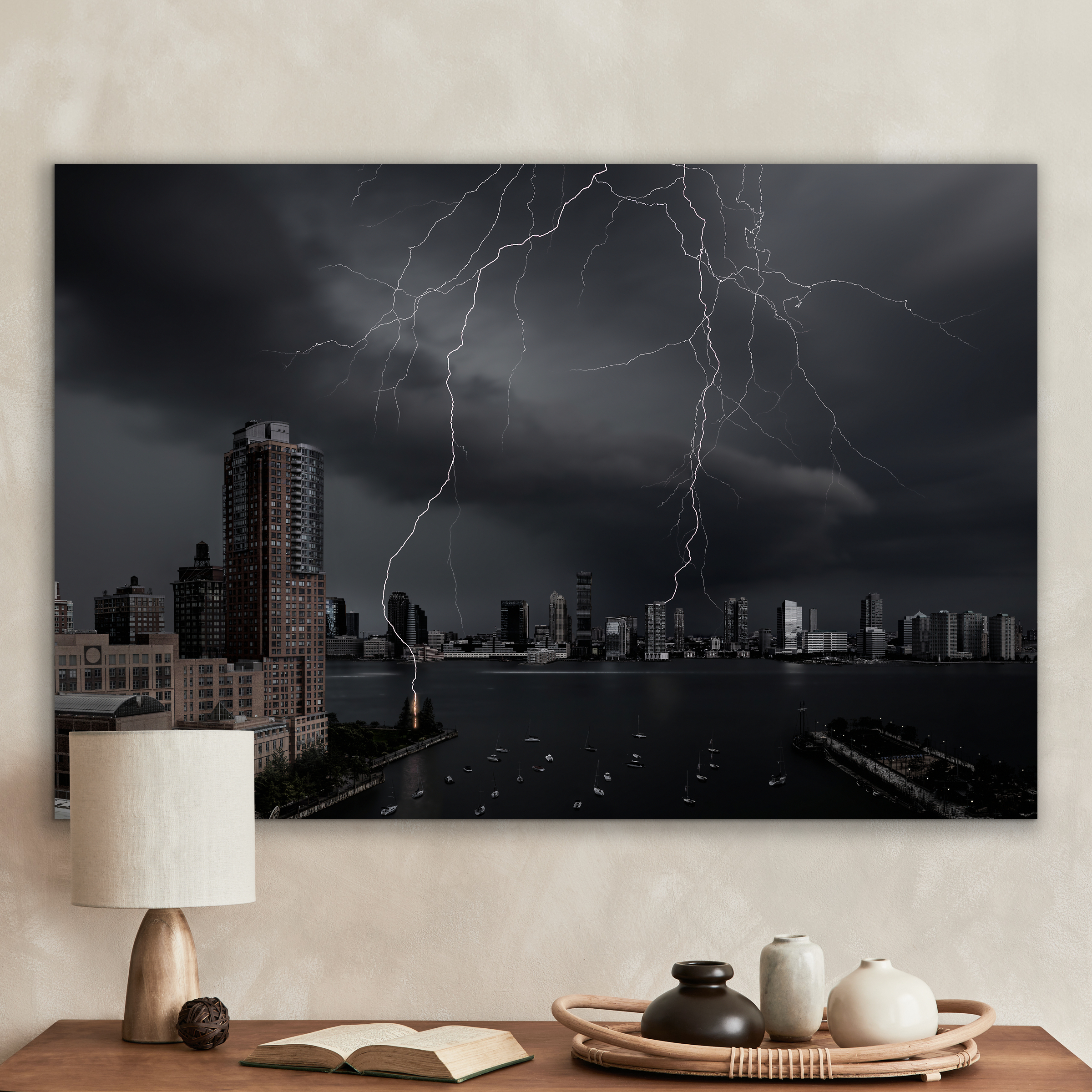 New York City Skyline Fine Art Prints: Lightning Storm Photos - VAST