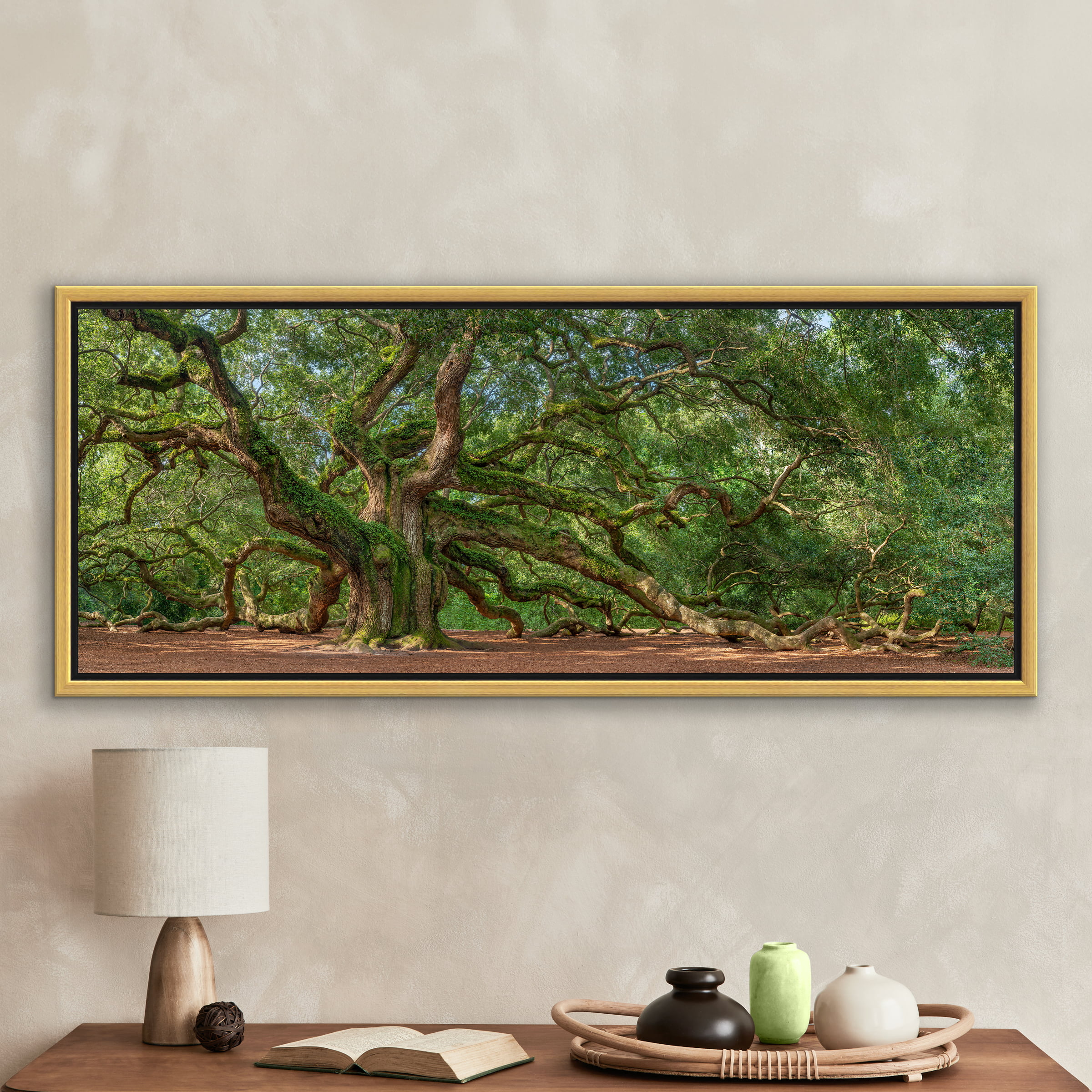 Angel Oak Tree Large Framed offers Print in Gold Frame